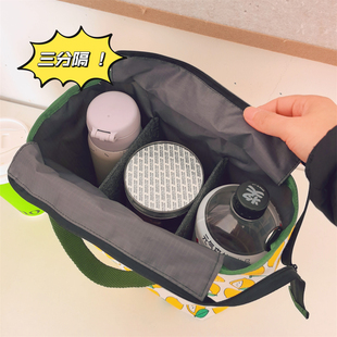 杯套三分隔分区收纳可斜挎上班族手拎包通勤包包可斜挎焖烧杯袋