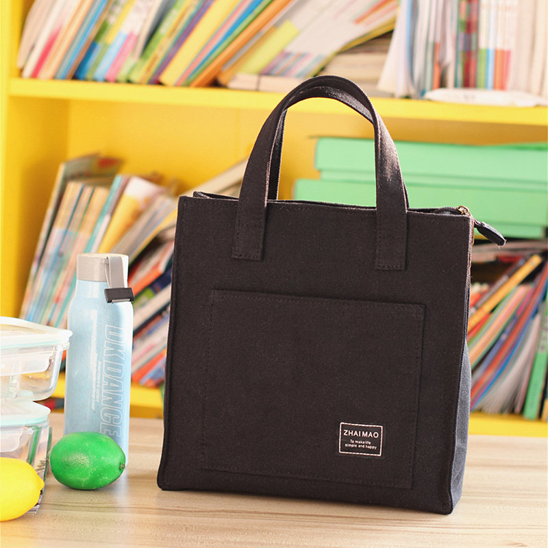 文艺加厚便当袋饭盒饭袋大容量帆布简约布袋森系女男,收纳整理,饭盒袋,淘宝优惠券,粉丝福利购,淘宝优惠卷