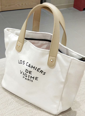 日式手拎斜挎两用包便当包饭盒袋装饭盒的手提袋午餐袋帆布环保袋