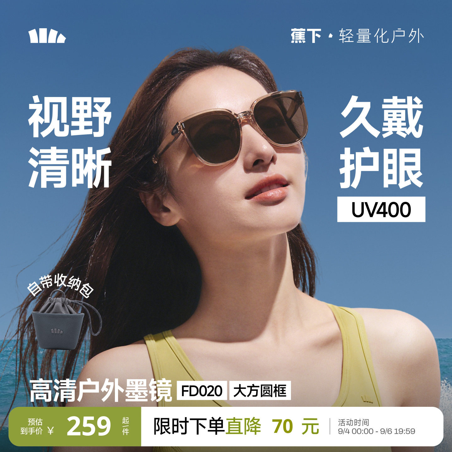 蕉下折叠墨镜轻量太阳镜图片