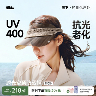 蕉下滤光空顶防晒帽女夏新款 镜片遮阳帽防紫外线速干网球帽骑行帽