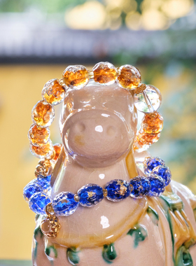 金田池生肖香灰琉璃转运珠手串