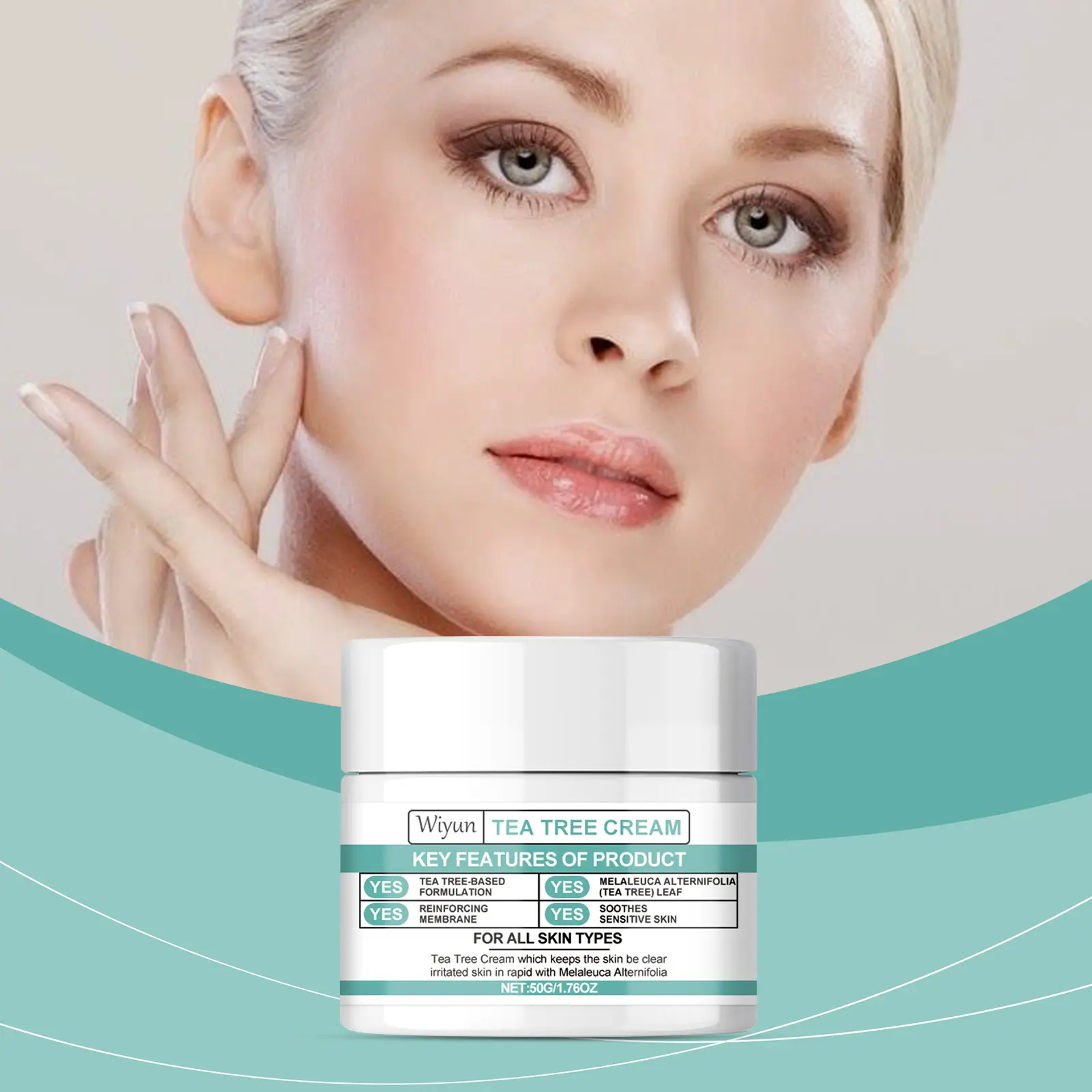 Tea Tree Cream Mutual Leaf Millenium Leaf Soothing Moisturis