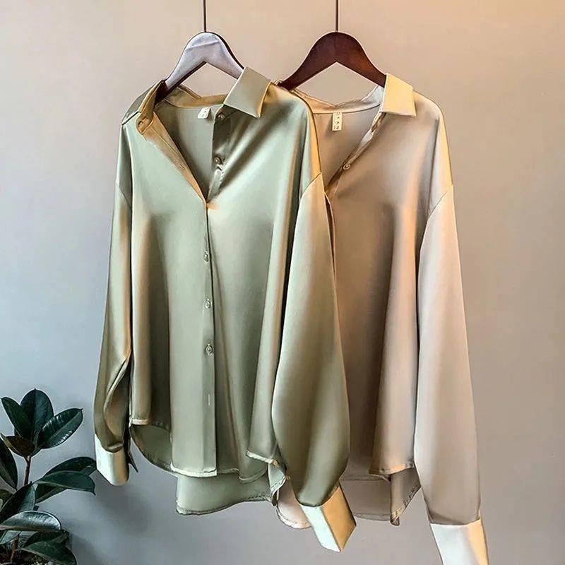 Spring 2021 Womens Clothing Silk Shirt Vintage Blouse Women 女装/女士精品 衬衫 原图主图