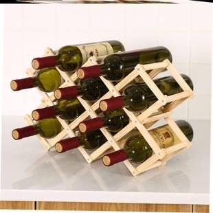 Rack Bottle Wine Collapsible Cabinet Wooden Decorative红酒架