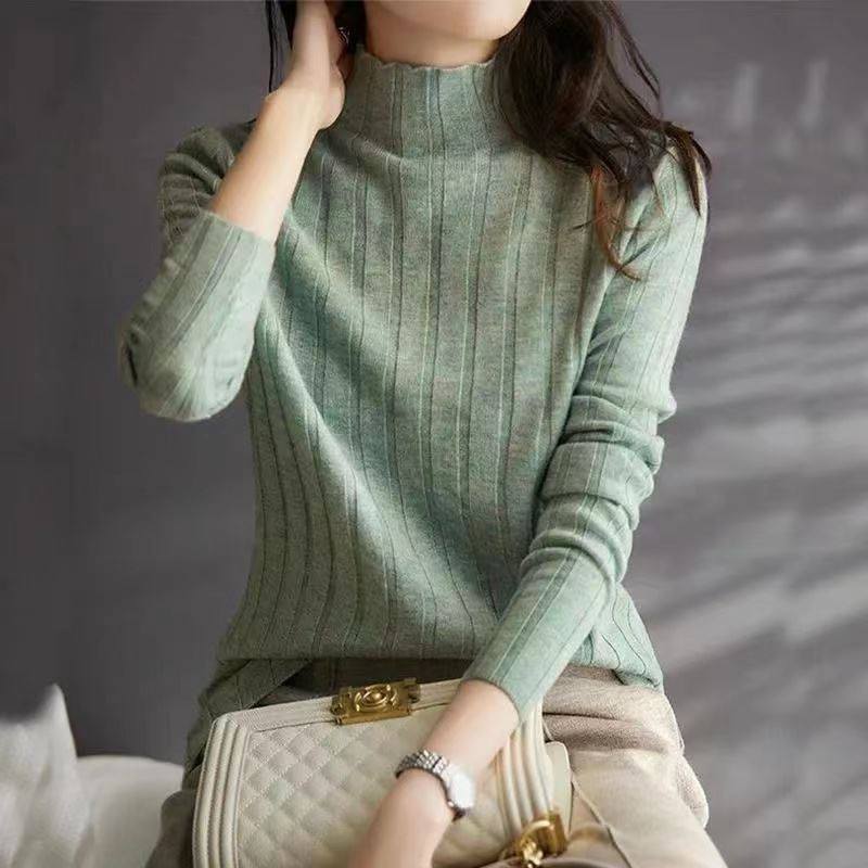 autumn winter girls sweater turtleneck knitting women jumper