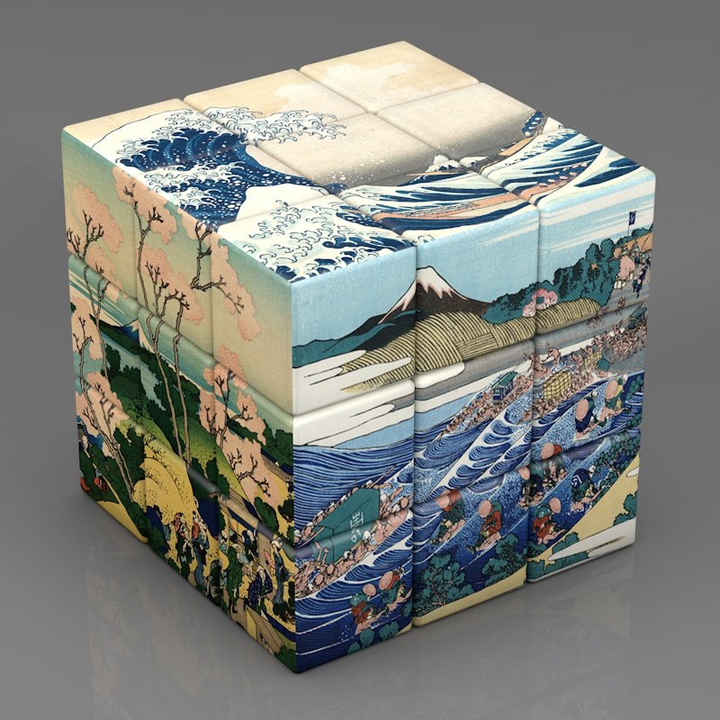 创意油画三阶魔方益智玩具 梵高日式浮世绘葛饰北斋创意儿童礼物,玩具/童车/益智/积木/模型,魔方,淘宝优惠券,粉丝福利购,淘宝优惠卷