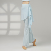 古典舞练功服形体裤 女现代舞遮臀假两件裙裤 子 微喇叭裤 舞蹈裤