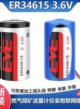 EVE亿纬ER34615智能水表物联网燃气表流量计1号3.6V锂电池LS33600