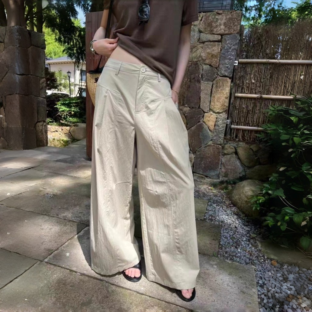 欧货高腰显瘦宽松百搭阔腿裤女