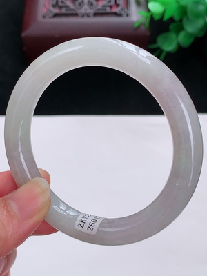 缅甸天然翡翠a货玉石观音佛冰润底色57-58正圈口手镯玉镯56.8圆条