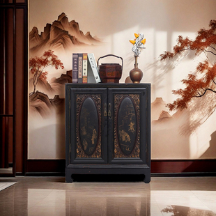 清代潮州金漆木雕老茶柜书柜边柜民国时期老柜子老家具老物件怀旧