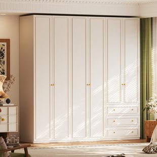 国补法式复古风实木一门到顶衣柜家用卧室定制主卧大衣橱收纳柜