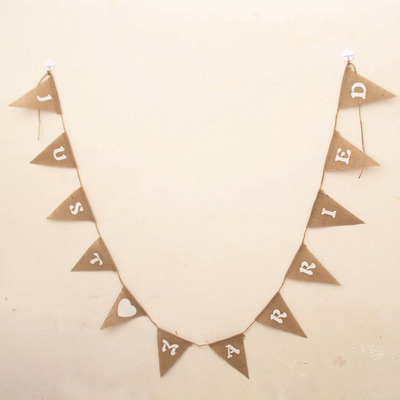 布料爱心派对justmarried三角旗