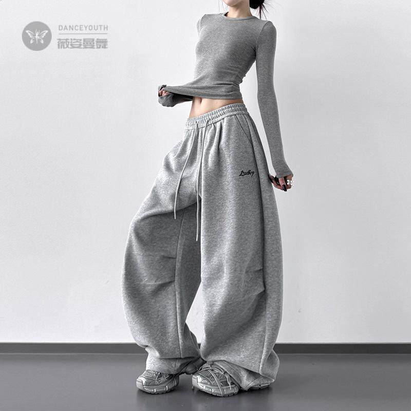 2025秋季新款休闲卫裤女高个子hiphop高街爵士舞裤垂感运动工装裤