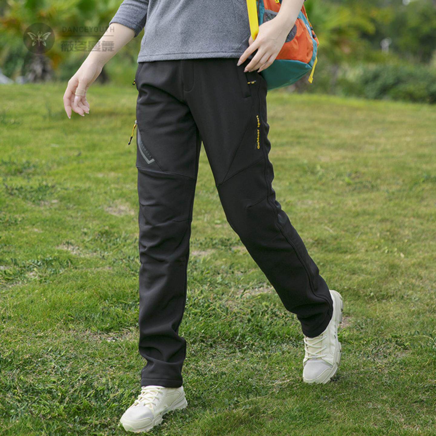 冲锋裤女式秋冬季加绒加厚户外软壳防风防水抓绒防寒摇粒绒登山裤