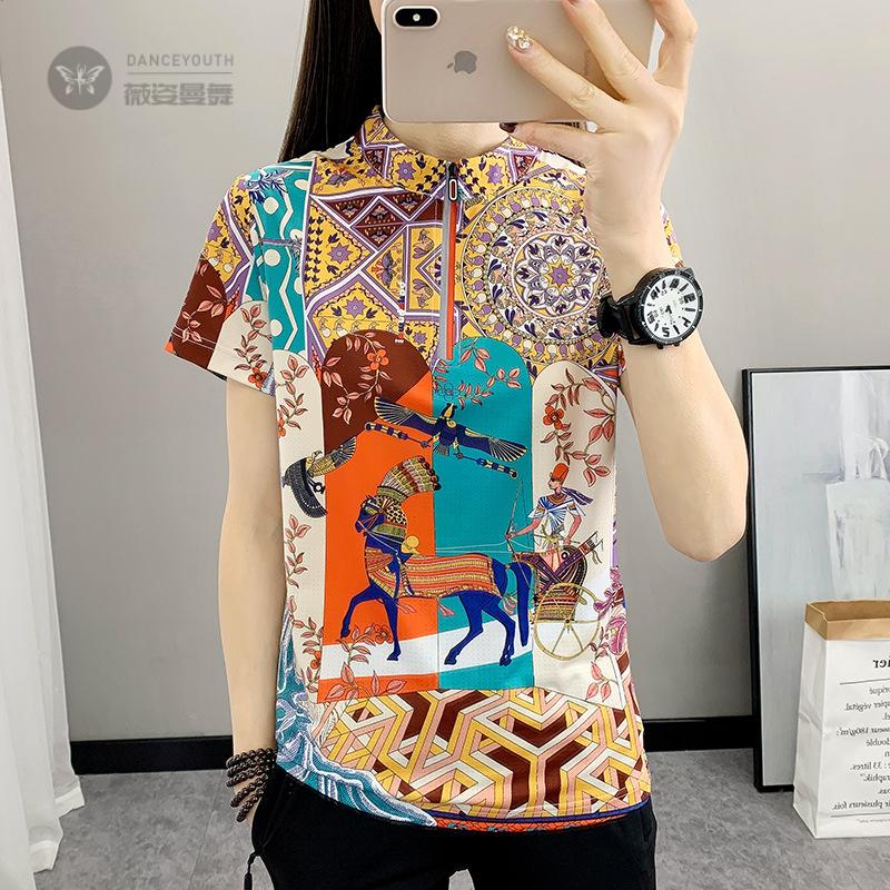 24D315弹力短袖恤女夏2025新款