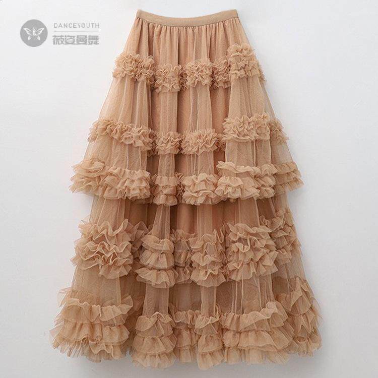 新款重工大摆长裙多层次蛋糕裙