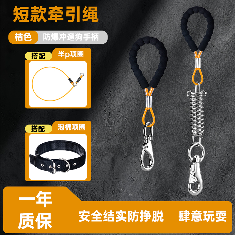 短款防爆冲狗牵引绳中型犬