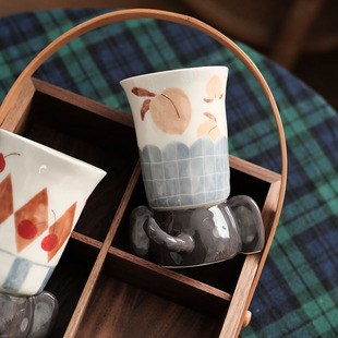女 川谷原创小象系列高脚杯果酒杯家用水杯陶瓷杯子夏季