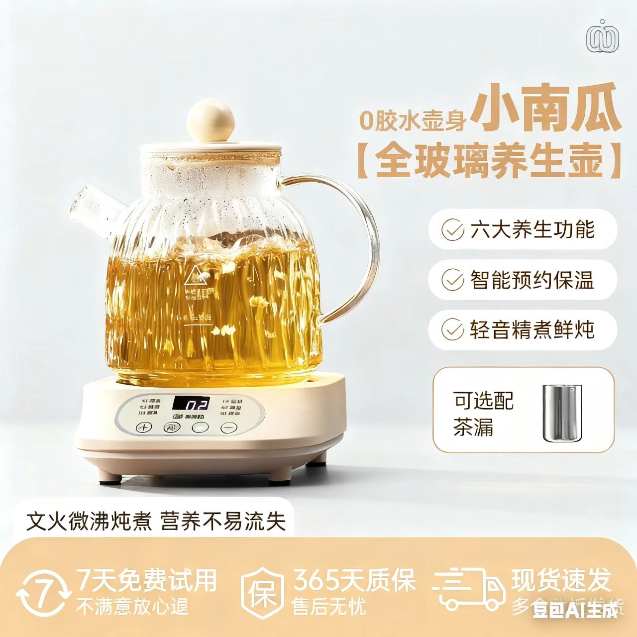 【官方正品】全玻璃养生壶