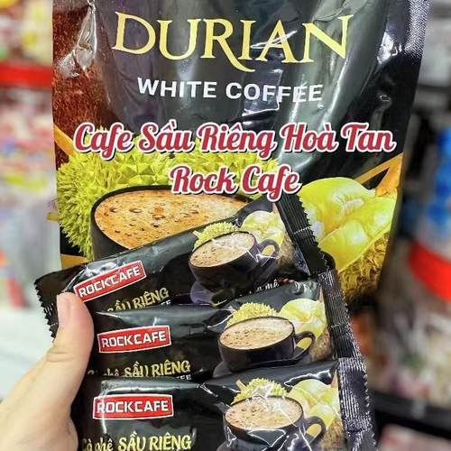 越南进口越贡RockCafe榴莲白咖啡600g袋装三合一速溶咖啡粉30条