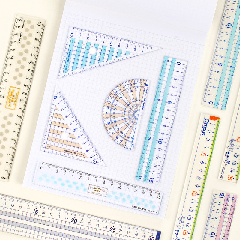 日本KOKUYO国誉|淡彩曲奇晴空直尺三角板量角器套装学生办公尺子,文具电教/文化用品/商务用品,各类尺/三角板/量角器,淘宝优惠券,粉丝福利购,淘宝优惠卷