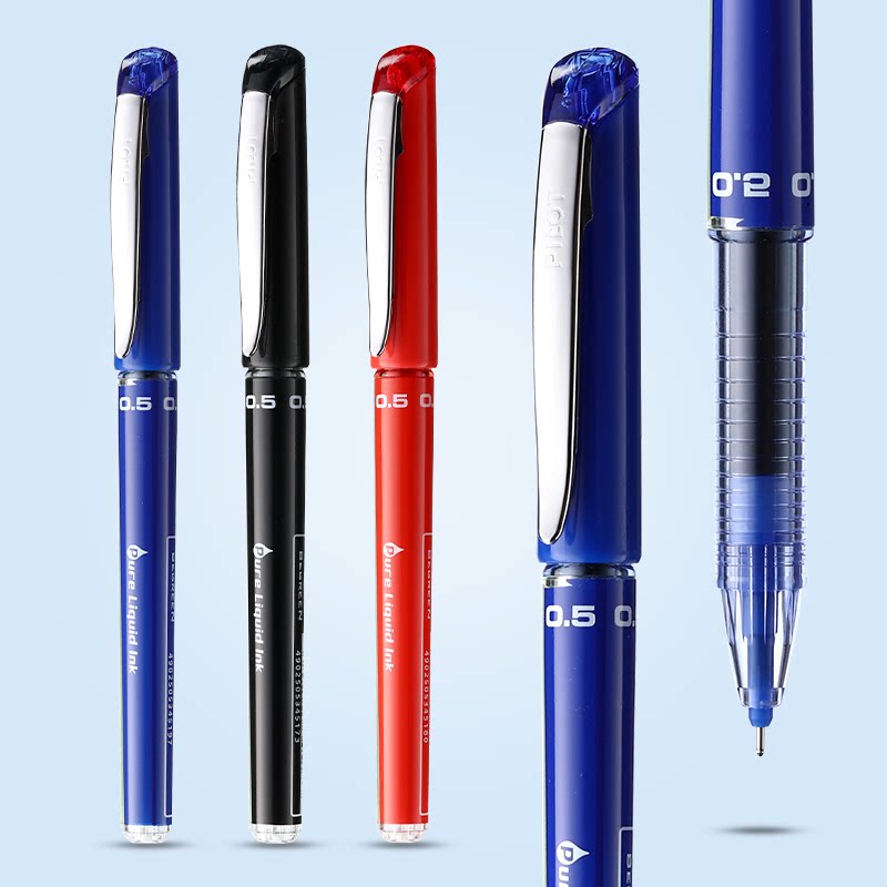 纵向书写pilot百乐bl-lve10ef威宝黑武士签字走珠中性笔学生用0.