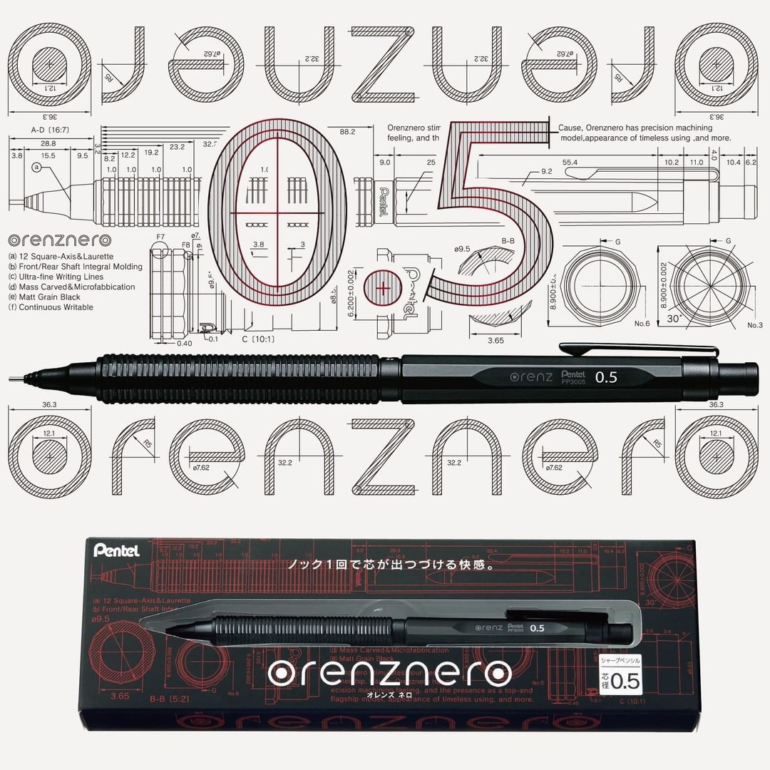 纵向书写 派通PENTEL奥利奥orenznero低重心绘图自动