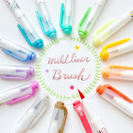 纵向书写 日本ZEBRA斑马WFT8双头荧光笔软头手账笔标记学生用彩色