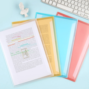 日本KOKUYO国誉文件袋A4 tag办公双口袋学生文件夹 淡彩曲奇color