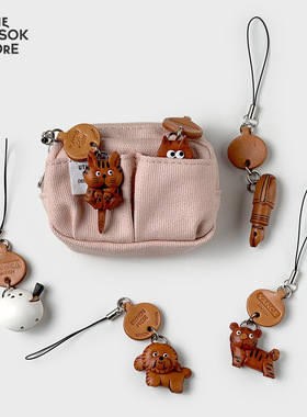 纵向书写 日本Vanca craft真牛皮手工挂件手机钥匙扣手账挂绳吊饰