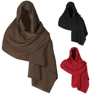 中世纪围巾北欧维京人文艺复兴围巾帽披肩民族风长巾旅游拍照草原