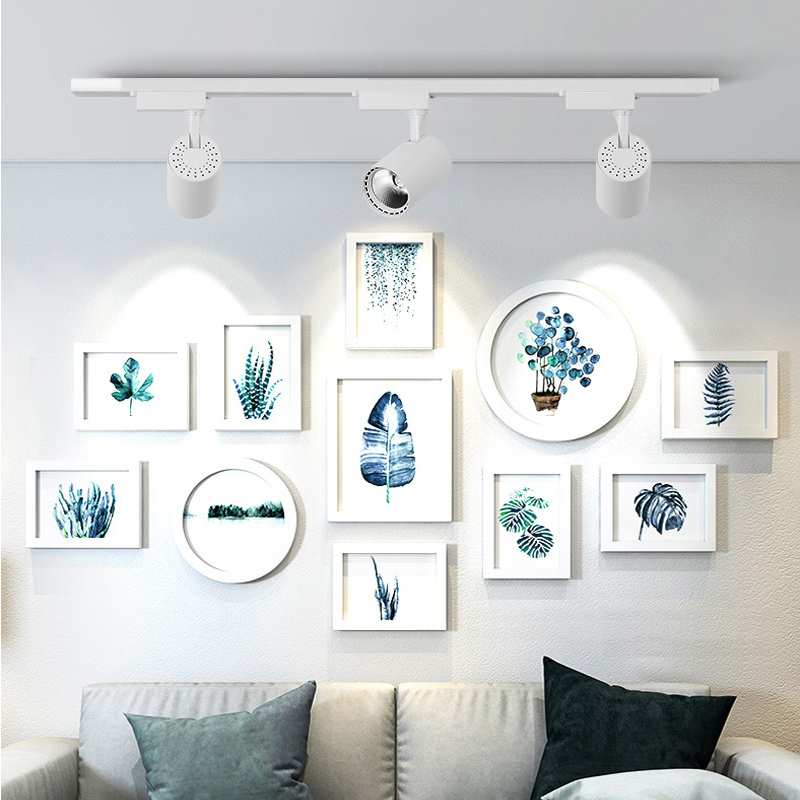 三色变光轨道灯 led射灯服装店铺商场理发店家用客厅cob导轨射灯