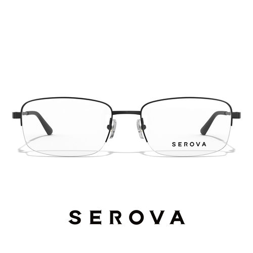SEROVA施洛华SP715商务半框近视眼镜男款超轻钛架防蓝光大小52