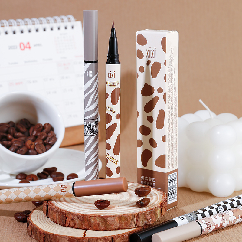xixi美式复古眼线笔女防水防汗不晕染持久极细新手初学卧蚕勾勒笔