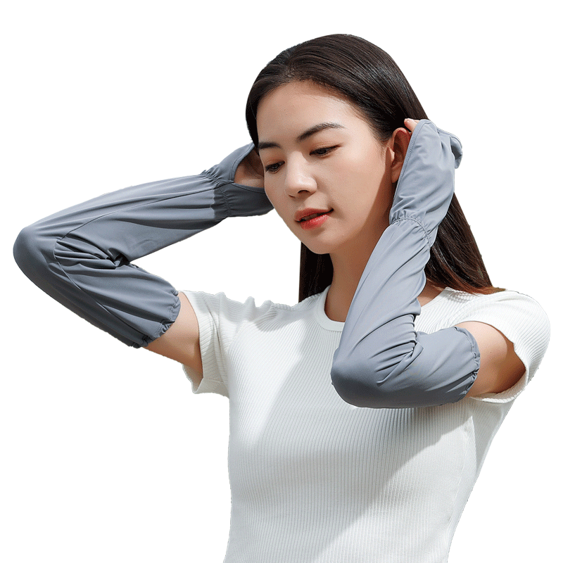 开车防晒手套冰丝防晒袖套女防紫外线骑车冰袖手臂护袖加大宽松夏