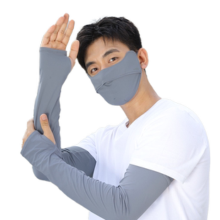 男士冰丝防晒口罩男防紫外线防晒面罩护眼角遮阳透气夏大脸加大码