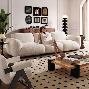 宜沃高档可全拆洗格兰德雪尼尔布艺沙发小户型客厅可调节靠背棉麻