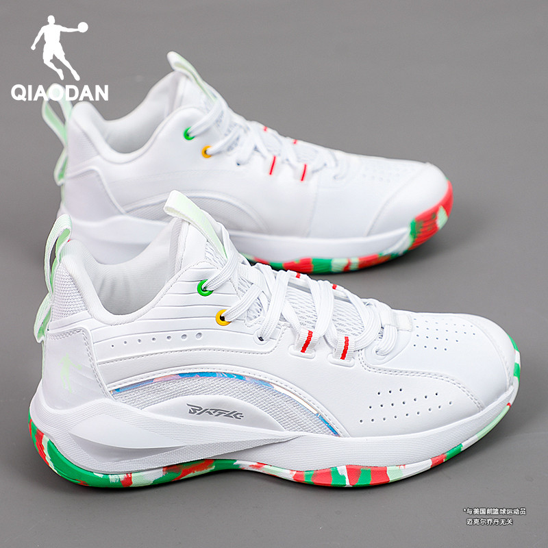 乔丹篮球鞋男鞋春夏新款皮面防水运动鞋男子正品高帮白色实战战靴