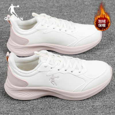 乔丹运动鞋女加绒棉鞋皮面跑步鞋