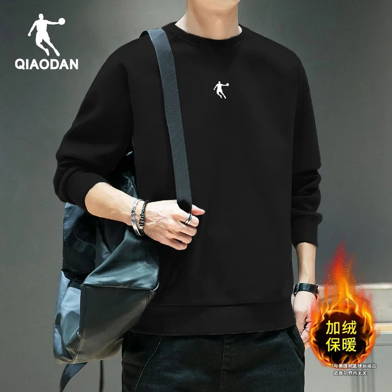 乔丹卫衣男圆领加绒长袖运动外套