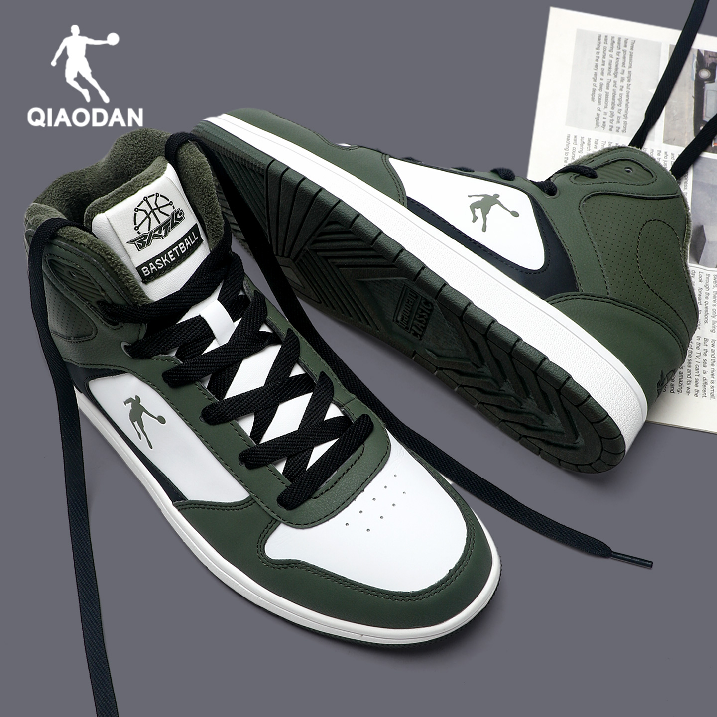 乔丹男鞋高帮板鞋加绒棉鞋运动鞋