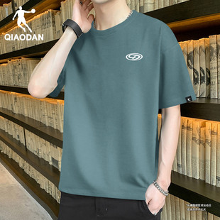 半袖 乔丹棉感短袖 透气圆领宽松休闲服上衣正品 2025新款 T恤男夏季