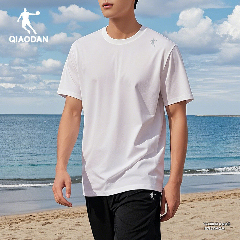 乔丹速干短袖T恤男2025夏季新款白色半袖男款宽松t亲肤凉感体恤衫