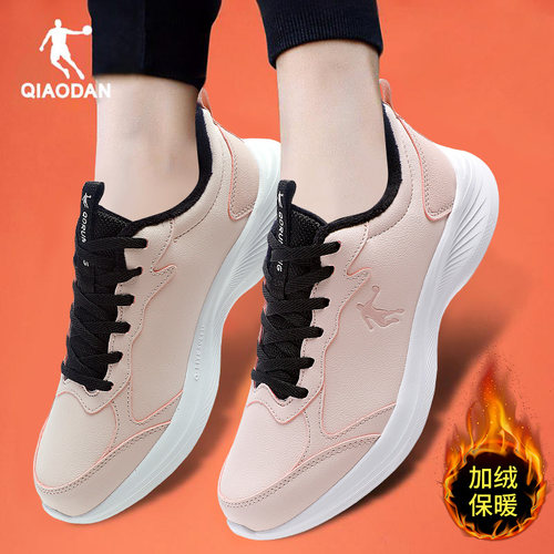 乔丹运动鞋女加绒棉鞋皮面跑步鞋