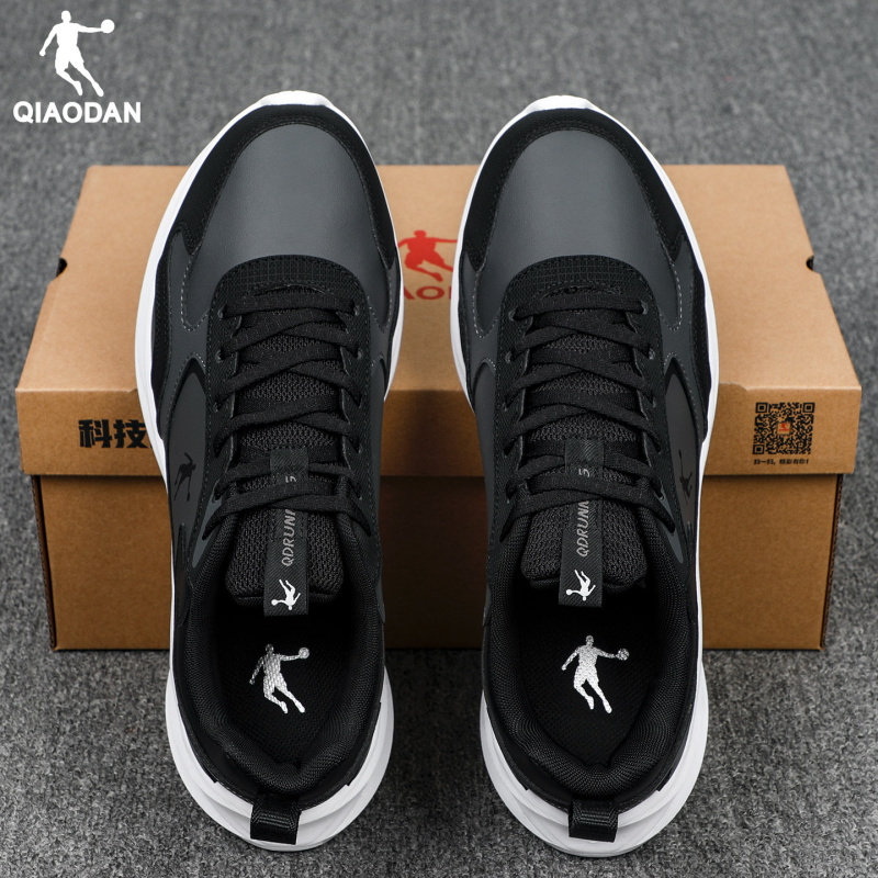 乔丹运动鞋男鞋2026新款冬季皮面防水减震回弹跑步鞋黑色休闲鞋男,运动鞋new,跑步鞋,淘宝优惠券,粉丝福利购,淘宝优惠卷