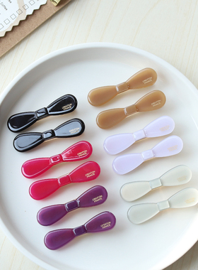 迷你醋酸蝴蝶结刘海发夹鸭嘴夹 法式树脂博主同款侧边顶夹发卡