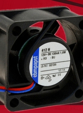 正品德国原装进口 412 H静音散热414风扇DC12V 1W 4020 TYP 412/2