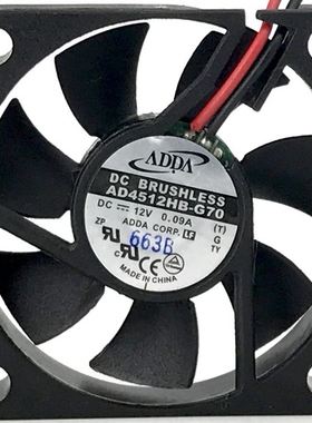 台湾协喜ADDA AD4512HB-G70 DC12V 0.09A电源风扇CPU散热风扇4510